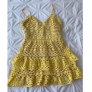 Beautiful Yellow Dress with Crochet Detailing